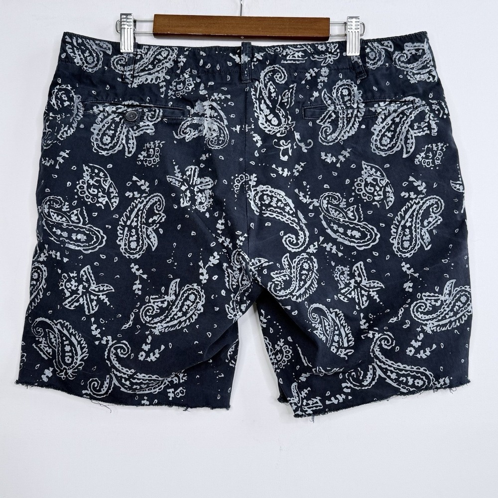 Polo Ralph Lauren Navy Blue Paisley Straight Fit Shorts Mens 36x8 Cotton - Picture 3 of 6